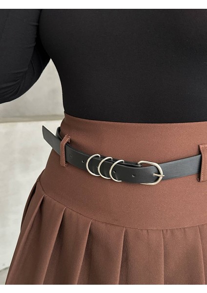 Yeni Sezon Pileli Kemerli Astar Şortlu Kadın Mini Etek modelleri