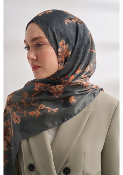 Van Gogh Imzalı Ünlü Almond Blossoms Desen Şal - Sis Mavisi