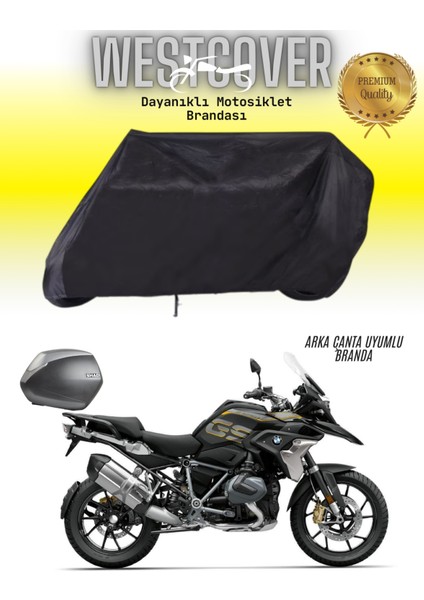 Bmw R 1250 Gs Adventure Arka Çanta Uyumlu Siyah Motosiklet Brandası,örtüsü