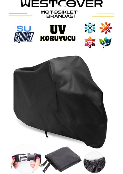 Arora Safari Pro 125CC Arka Çanta Uyumlu Siyah Motosiklet Brandası,örtüsü