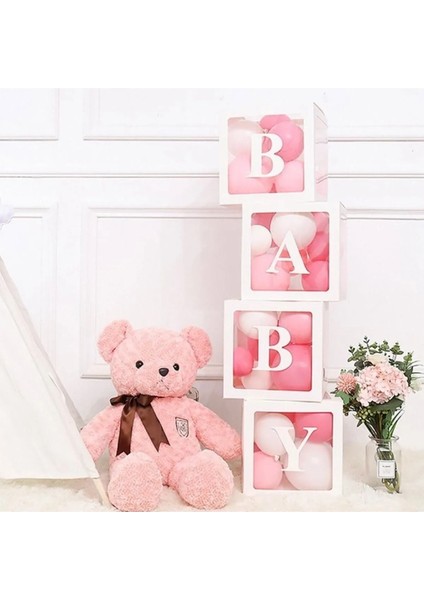 Star Beyaz Şeffaf Balon Kutusu Baby Yazılı 25 x 25 cm