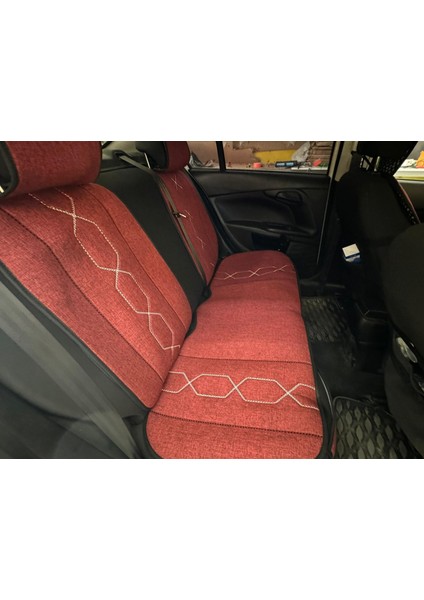 Keten Oto Koltuk Minder 5"li Set Koyu Kırmızı Renk fiyatları
