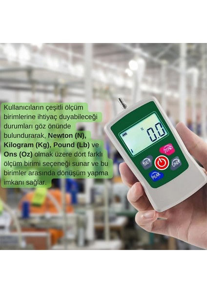 AMF-500 Dijital Itme Çekme Kuvveti Ölçer | 500 Newton | 0,1n | Tek Bağlantılı modelleri