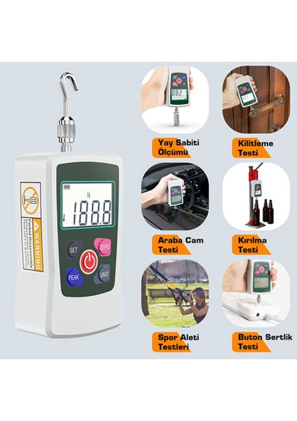 AMF-500 Dijital Itme Çekme Kuvveti Ölçer | 500 Newton | 0,1n | Tek Bağlantılı fırsatları