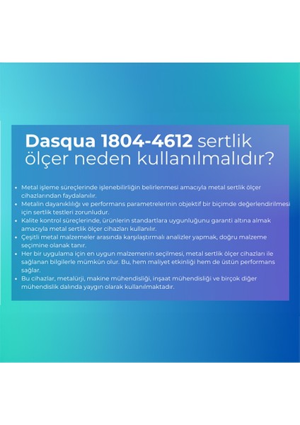 Dasqua 1804-4612 Leeb Metal Sertlik Ölçer