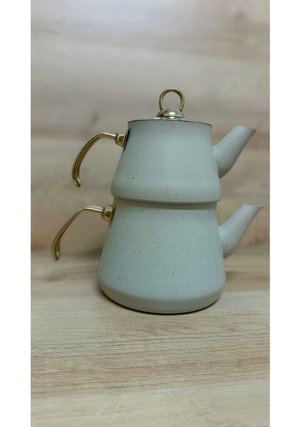 Krem Rengi Aile Boy Granit Çaydanlık Seti fiyatları