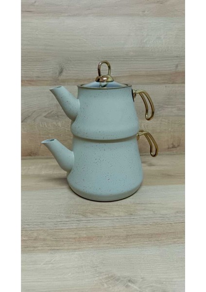 Krem Rengi Aile Boy Granit Çaydanlık Seti fırsatları