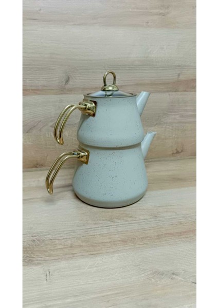 Krem Rengi Aile Boy Granit Çaydanlık Seti indirimleri