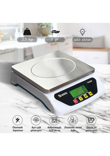 Swock TS500 Dijital Terazi 25KG / 1gr fiyatları