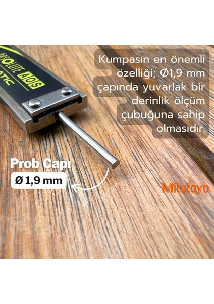 500-184-30 Dijital Kumpas | Yuvarlak Derinlik Çubuğu