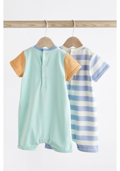 Pamuklu Mavi Gemi Desenli 2’li Romper Set fiyatları