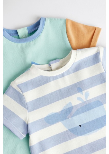 Pamuklu Mavi Gemi Desenli 2’li Romper Set fırsatları