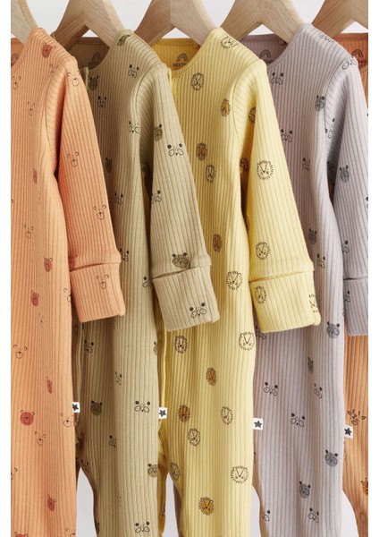 Pamuklu Turuncu Baskılı 5’li Tulum Set modelleri