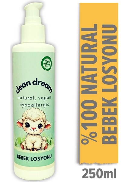 Doğal ve Vegan Bebek Losyonu 250ML – Çiçek Kokulu Doğal Bakım