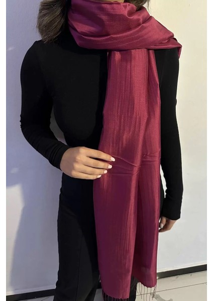 Mürdüm Renk Tafta Şal