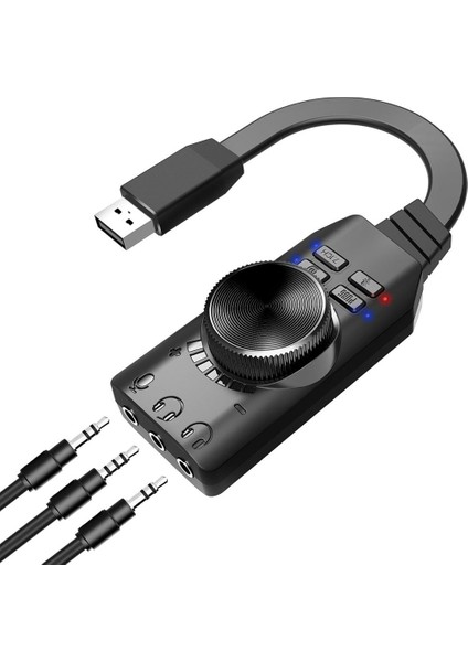 ST-677 Plextone Gs3 Lol Mikrofon Destekli 7.1 Dönüştürücü USB Harici Ses Kartı
