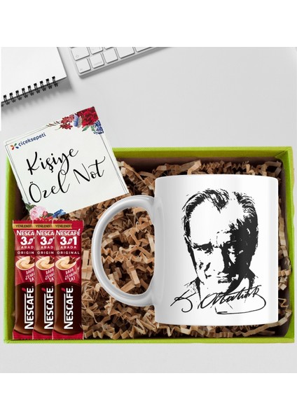 Kupa Bardak Atatürk Temalı Kupa Bardak Kahve Hediye Seti Kutupkitap