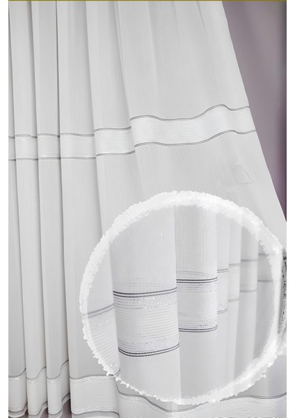 Taç Zara Tül Dökümlü Kırışmaz 1x3 Sık Pile Salon & Oturma Odası Perdesi