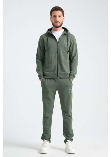 Haki Erkek Eşofman Takımı Mevsimlik Luxe Kalite Pamuklu fırsatları