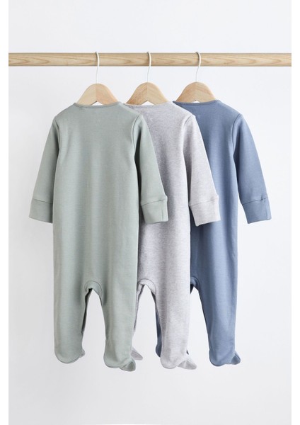 Pamuklu Mavi Gri 3’lü Tulum Set fiyatları