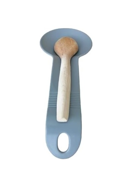 Tezgah Ocak Üstü Masa Için Plastik Kaşık Kepçe Altlığı Kaşık Tutucu Yatay Kaşıklık Spatula Kepçe Altı Kaşık Nihalesi Mutfak Gereçleri Tutucusu 30 Cm Gri