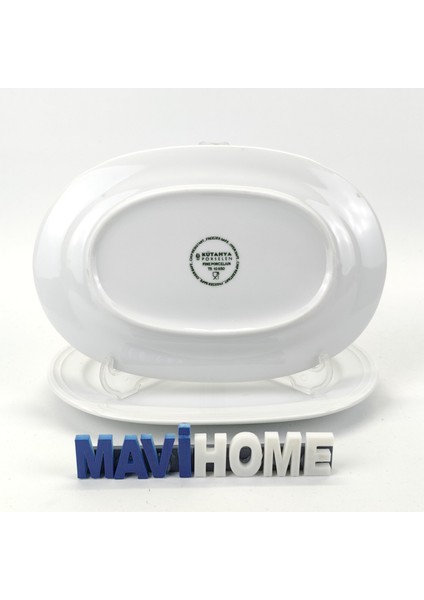 Oval Porselen 22 x 15 cm Beyaz Kayık Tabağı 2 Li