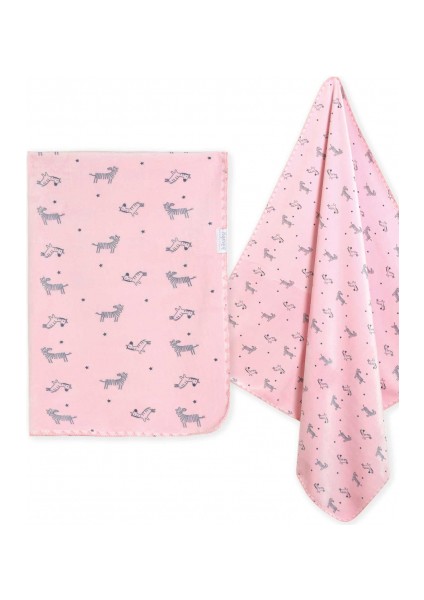 Happy Zebra Land Fluffy Bebek Battaniye 64529 Pembe