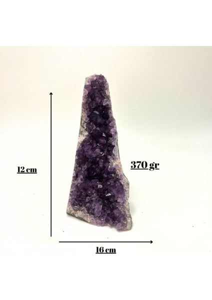 Sertifikalı Ametist Doğal Taş Ham Kaya 370 gr 12 x 6 cm