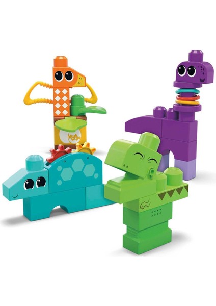 HKN43 Mega Bloks Sesli ve Hareketli Dinozorlar 24 Parça +1 Yaş