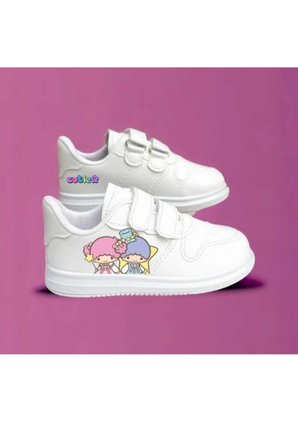 Yıldız Kardeşler Baskılı Beyaz Bantlı Çocuk Spor Ayakkabı Sneaker