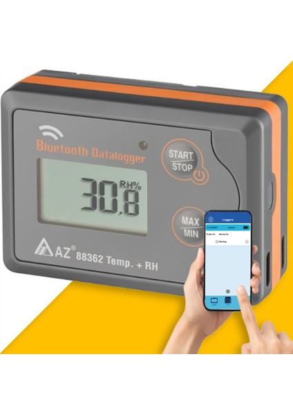 Az 88362 Sıcaklık Nem Kayıt Cihazı Datalogger | Akıllı Telefon Uyumlu