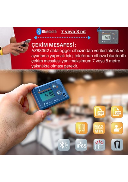 Az 88362 Sıcaklık Nem Kayıt Cihazı Datalogger | Akıllı Telefon Uyumlu fırsatları