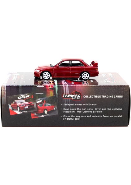 Works 1/64 Mitsubishi Lancer Gsr Evolution Iı Red With Tarmac Cards
