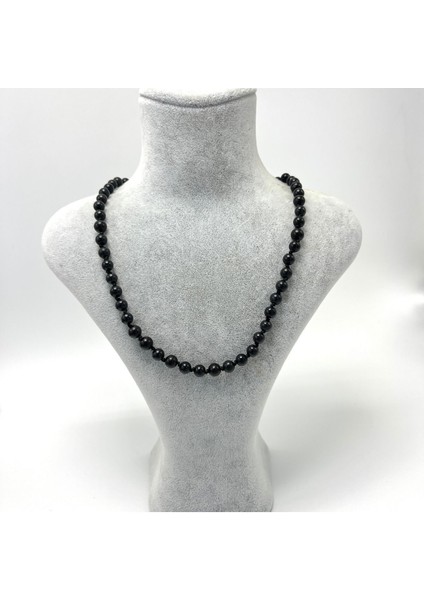 Sertifikalı Shungite Doğal Taş 6mm Makrome Kolye 45 cm- 55 cm Ayarlanabilir Ölçü fiyatları