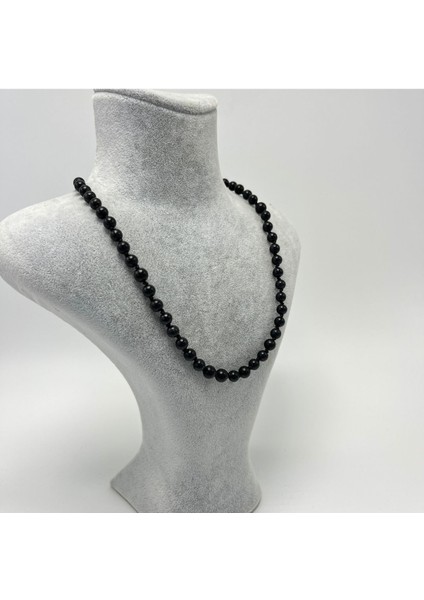 Sertifikalı Shungite Doğal Taş 6mm Makrome Kolye 45 cm- 55 cm Ayarlanabilir Ölçü modelleri