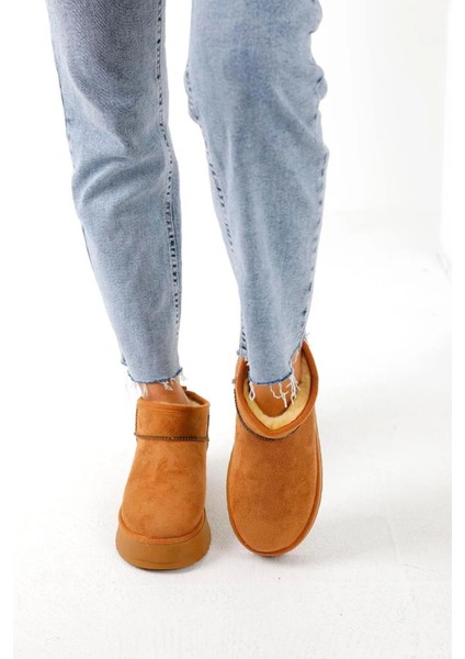 Kadın Taba Ultra Mini Içi Kürklü Süet Bot 3cm fiyatları