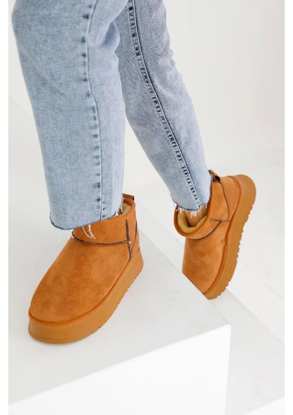 Kadın Taba Ultra Mini Içi Kürklü Süet Bot 3cm fırsatları