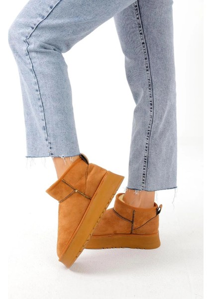 Kadın Taba Ultra Mini Içi Kürklü Süet Bot 3cm indirimleri