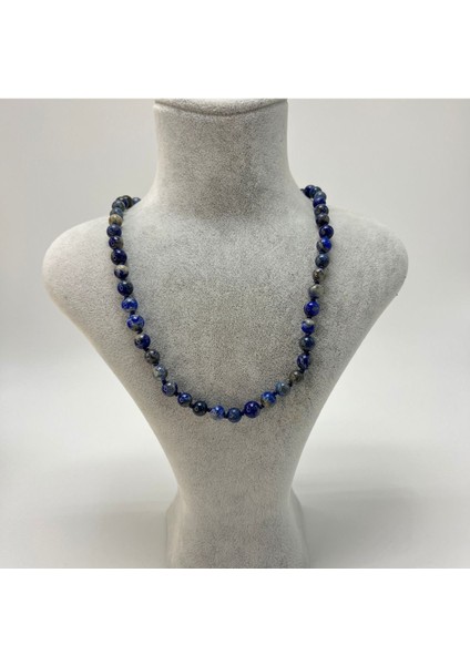 Sertifikalı Lapis Lazuli Doğal Taş 6mm Makrome Kolye 45 cm- 55 cm Ayarlanabilir Ölçü fiyatları