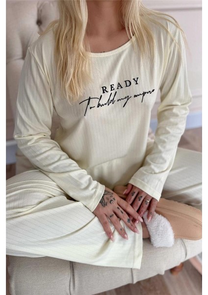 Ekru Ready Dublin Uzun Kollu Kadın Pijama Takımı indirimleri