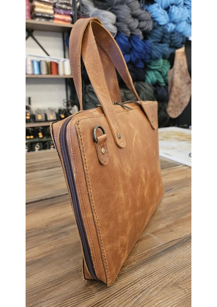 Dora Büyük Laptop Çantası Kahverengi