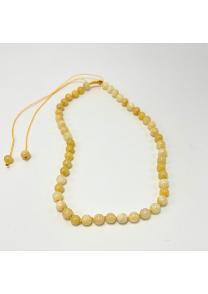 Sertifikalı Kalsit Doğal Taş 6mm Makrome Kolye 45 cm- 55 cm Ayarlanabilir Ölçü fırsatları