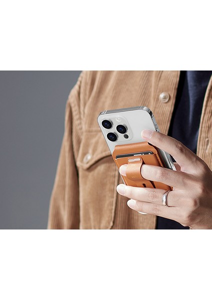 Iphone Magsafe Standlı Cüzdan Halolock™ Geo Apple Find My Lisanslı - Kahverengi