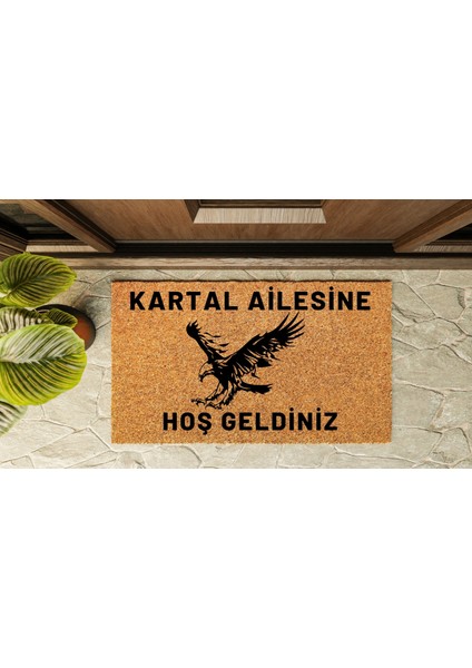 Kapı Önü Paspası Kişiye Özel Yazı Yazılır Koko Model Kartal Aile PK-1559