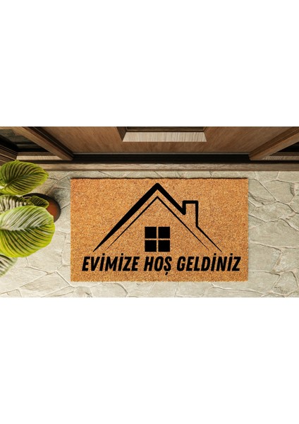 Kapı Önü Paspası Özel Tasarım Koko Model Çatı Evimize Hoşgeldiniz PK-1524