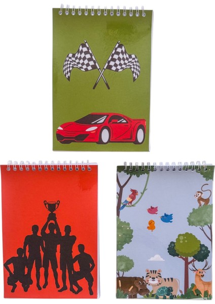 3 Adet A5 Not Defteri (Futbol,safari,araba)