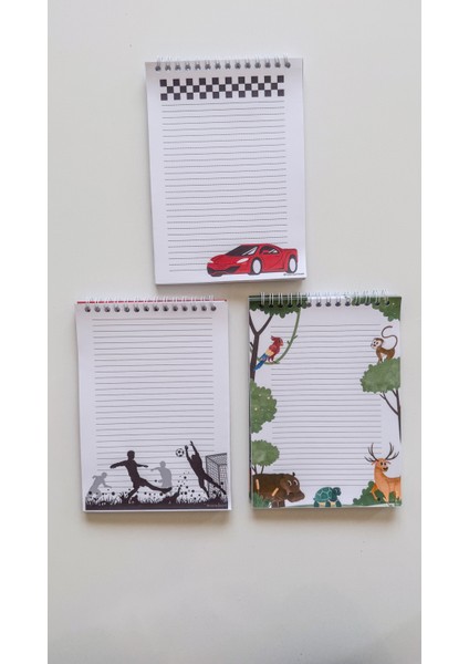 3 Adet A5 Not Defteri (Futbol,safari,araba)