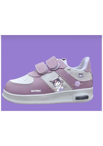 Lila Işıklı Astronot Baskılı Çocuk Spor Ayakkabı Sneaker (31-35 Numara Ağırlığı Işıklı Değildir)