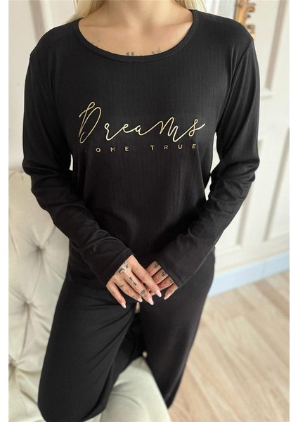 Siyah Dreams Dublin Uzun Kollu Kadın Pijama Takımı indirimleri