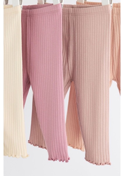 Pamuklu Pembe Krem 4’ Lü Tayt Set modelleri